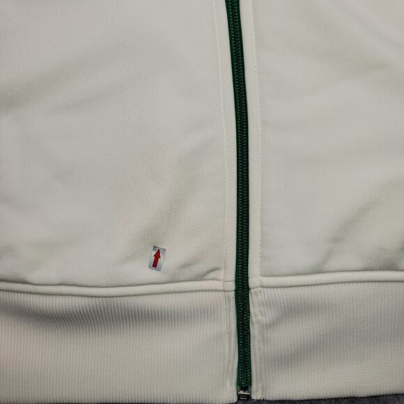 American Eagle Full Zip Track Jacket Clover Size Medium White Green Y2k Read - Picture 13 of 13